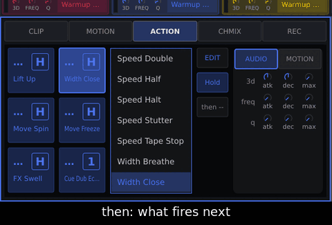 Tap A1, tap the then key three times: then A1, then A2, then A3.