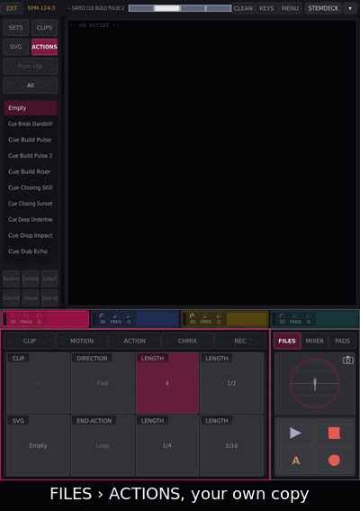In FILES › ACTIONS tap your own copy, type in the editor, tap another row (refused), tap Save.